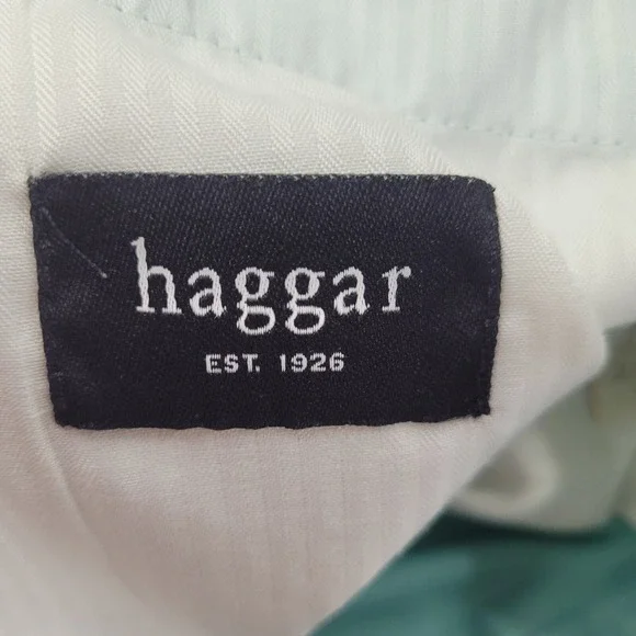 Haggar Flat Front Shorts Mens 38 Teal Blue Expandable Waist Polyester 8.5in Golf - Picture 8 of 12